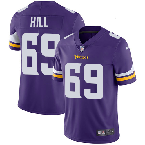 Minnesota Vikings 69 Limited Rashod Hill Purple Nike NFL Home Men Jersey Vapor Untouchable
